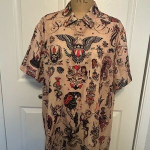 Aura Tattoo-Inspired Men's Shirt in Cream and Black